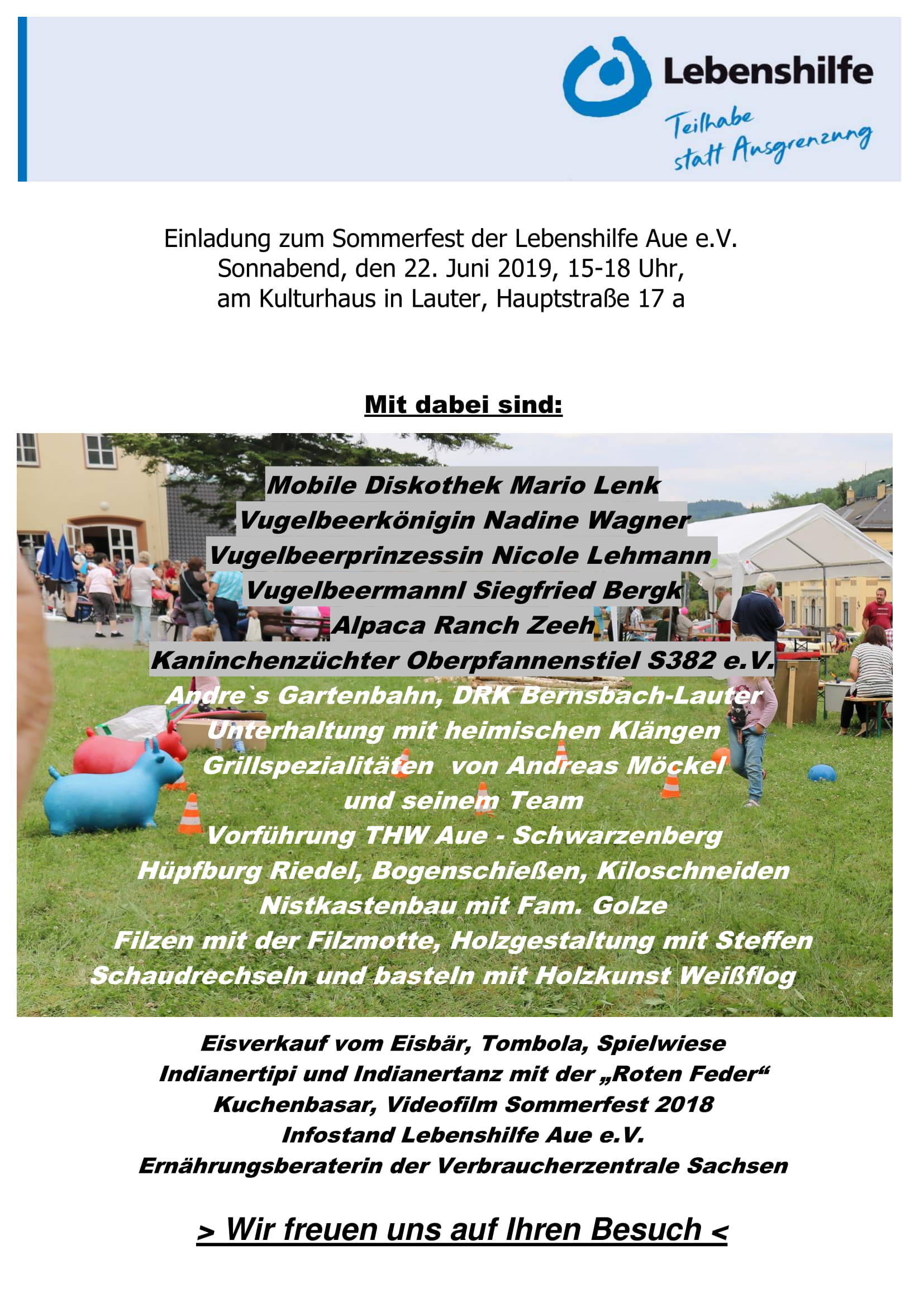 Einladung Sommerfest 2019